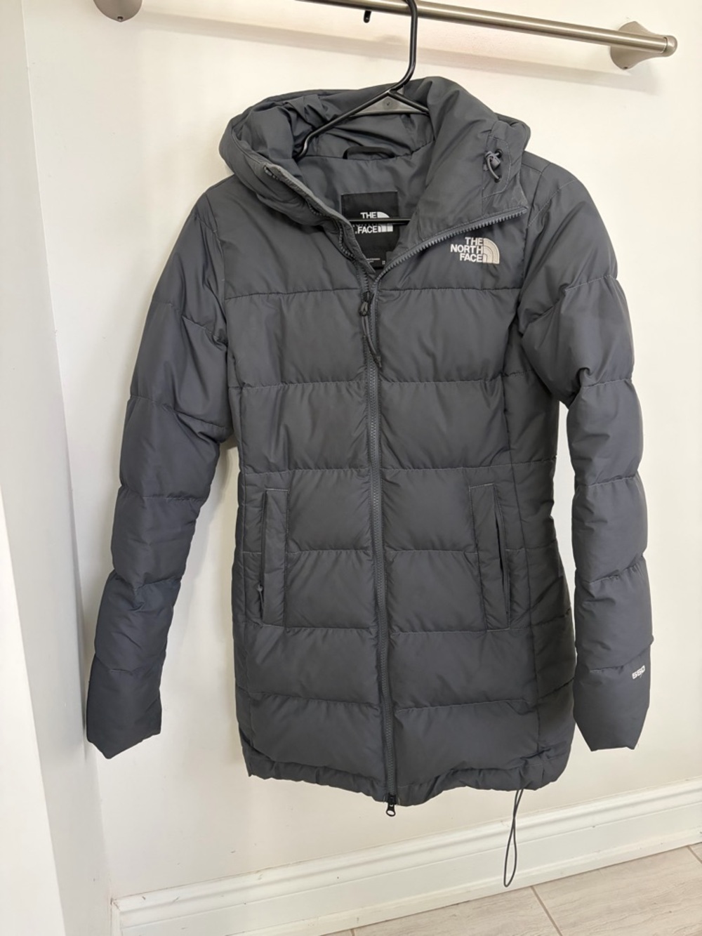 The North Face‎ Women's Charcoal Hooded Puffer Coat